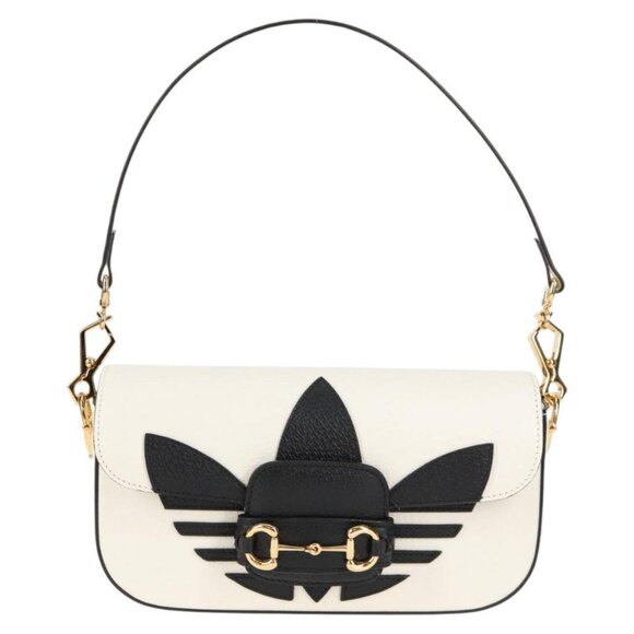 GUCCI Adidas Collaboration Horsebit Bag Leather 2way White 722009 Auth ac3794AM - Picture 2 of 16